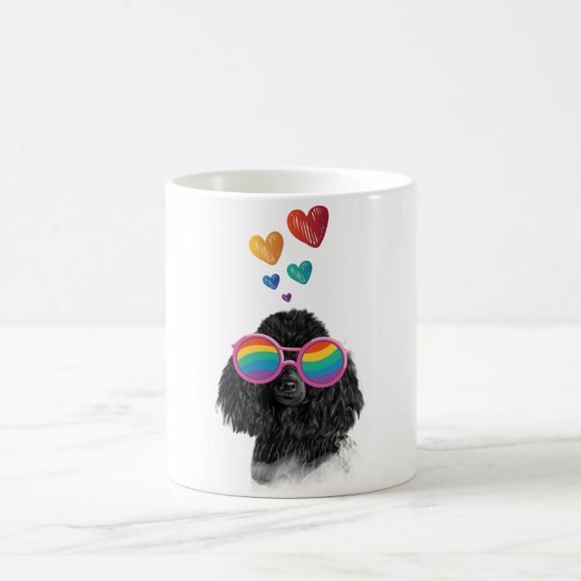 Poodle Dog with Hearts Valentine's Day  Coffee Mug (Center)