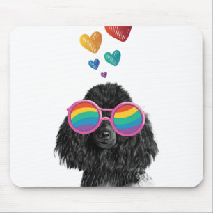 Poodle Dog with Hearts Valentine's Day  Mouse Pad