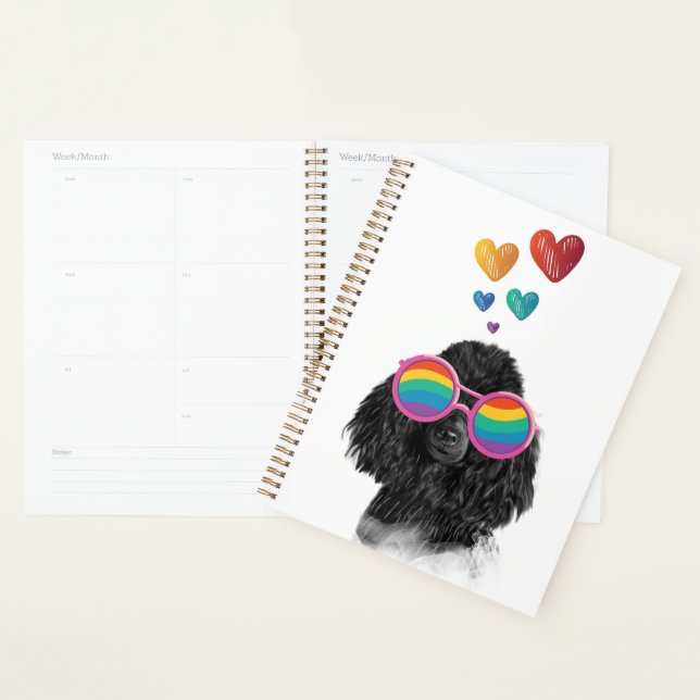Poodle Dog with Hearts Valentine's Day Planner (Display)