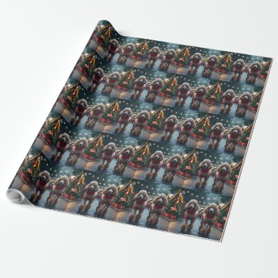 Poodle Dogs Christmas Snow Holiday  Wrapping Paper