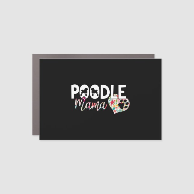 Poodle Dogs cute mom Car Magnet (Front)