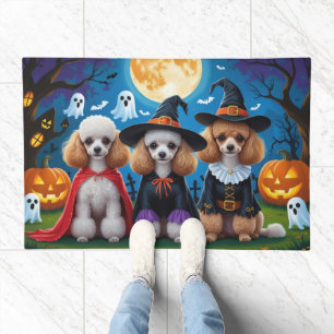 Poodle Dogs Pumpkin Halloween Funny Doormat