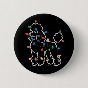 Poodle Dogs Tree Christmas Xmas Pet Animal Dog  Button