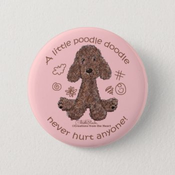 Poodle Doodle Button by creationhrt at Zazzle