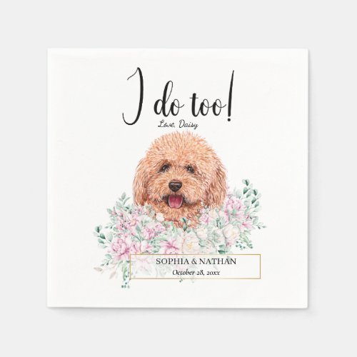 Poodle Doodle Dog Wedding Cocktail Napkins