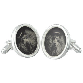 Poodle Drawing black Cufflinks