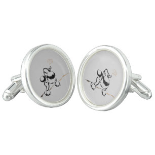 Poodle Drawing black Cufflinks