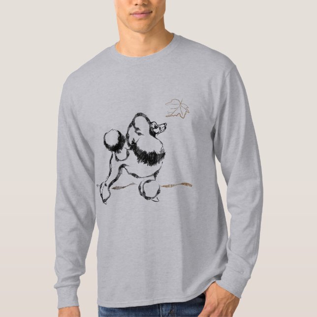 Poodle Drawing black T-Shirt (Front)