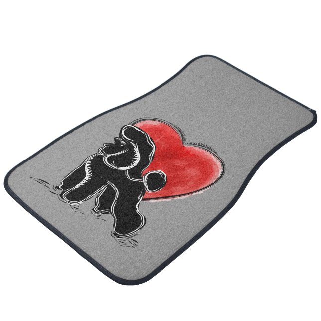 Poodle Drawing Car Floor Mat (Angled)