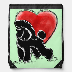 Poodle Drawing Drawstring Bag