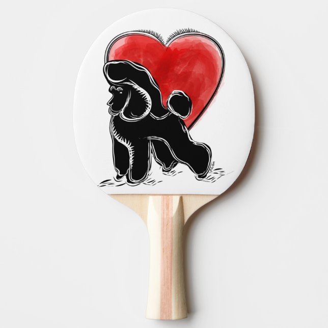 Poodle Drawing Ping-Pong Paddle (Front)