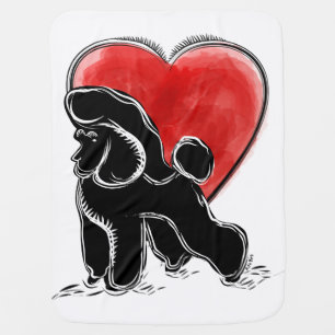 Poodle Drawing Receiving Blanket