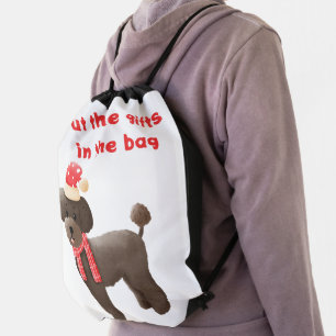 poodle drawstring bag