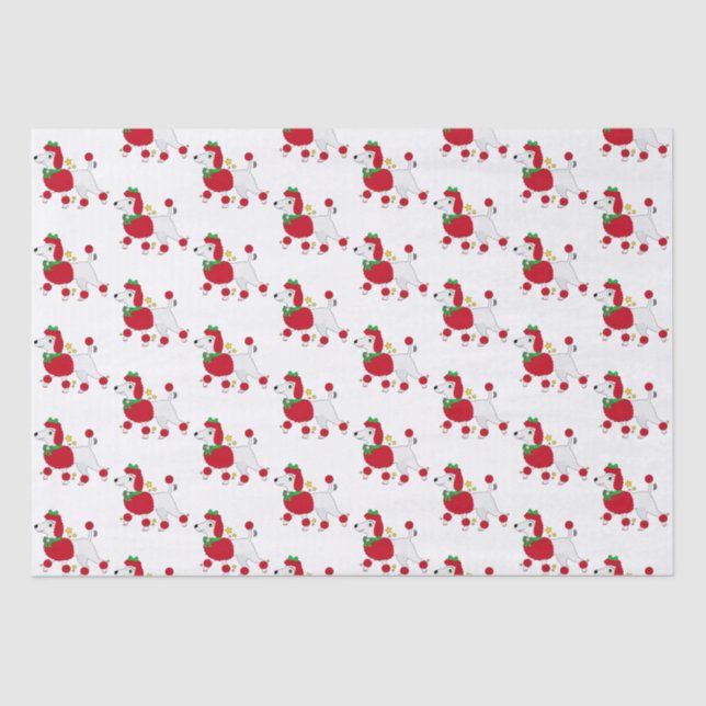 Poodle Dressed up for the Holidays Tissue Paper (Front)