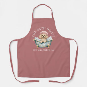 Poodle Dusky Pink Dog Grooming Apron Deluxe