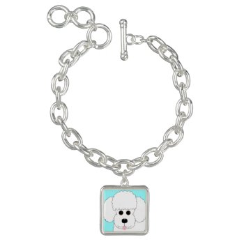 Poodle Face Dog Art Charm Bracelet by totallypainted at Zazzle