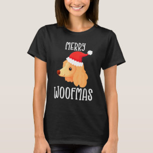 Poodle Face Santa Hat Cute Dog Puppy Poodle Christ T-Shirt