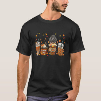Poodle Fall Coffee Pumpkin Spice Latte Iced Autumn T-Shirt