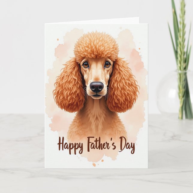 Poodle Fathers Day Portrait Card (Front)