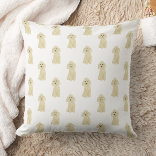 Poodle Fawn Tan Blonde Golden Throw Pillow