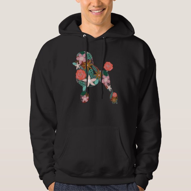 Poodle Floral Silhouette     Hoodie (Front)