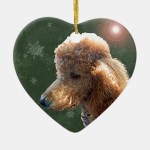 POODLE FOR THE HOLIDAYS CERAMIC ORNAMENT