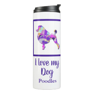 Poodle French Cute Dog Silhouette Purple PY&B Thermal Tumbler