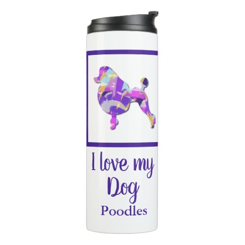 Poodle French Cute Dog Silhouette Purple PYB  Thermal Tumbler