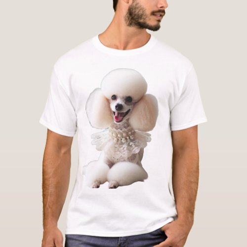 Poodle Frilly Collar Perfect Sit T_Shirt