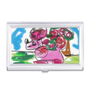 Poodle fun business card case