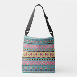 Poodle -Fun Colorful Pattern in pastels Crossbody Bag