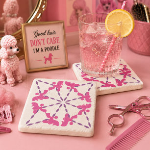 Poodle Fun Wall Art Pink Peel And Stick Photo Tile