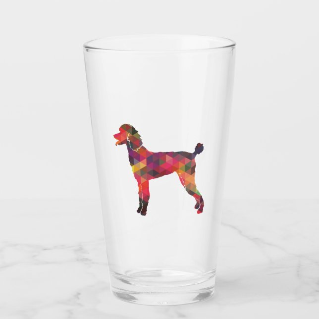 Poodle Geo Silhouette Multi Glass (Front)