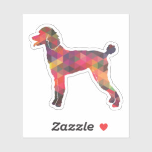 Poodle Geo Silhouette Multi Sticker