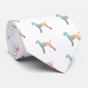 Poodle Geo Silhouette Pastel Neck Tie