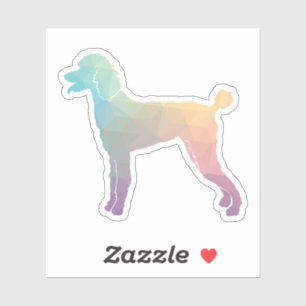 Poodle Geo Silhouette Pastel Sticker