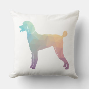 Poodle Geo Silhouette Pastel Throw Pillow