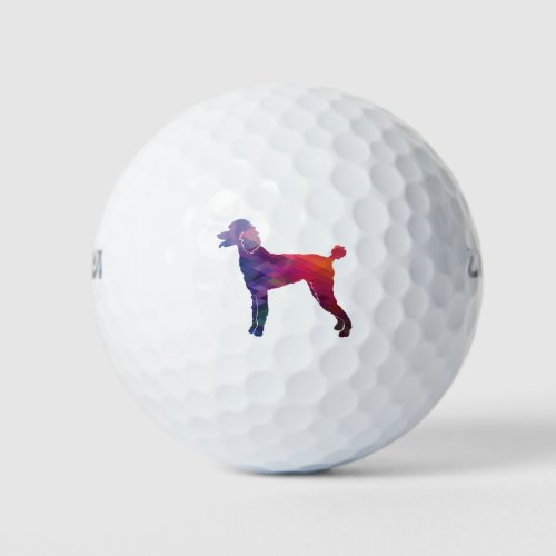Poodle Geo Silhouette Purple Golf Balls
