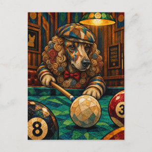 Poodle, Geometric Mosaic Postcard