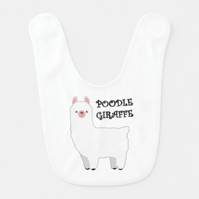 Poodle Giraffe Baby Bib (Front)