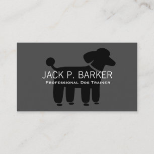 Poodle Graphic - Black on Grey Business Card