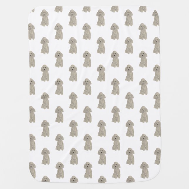 Poodle (Grey Silver) Baby Blanket (Front)