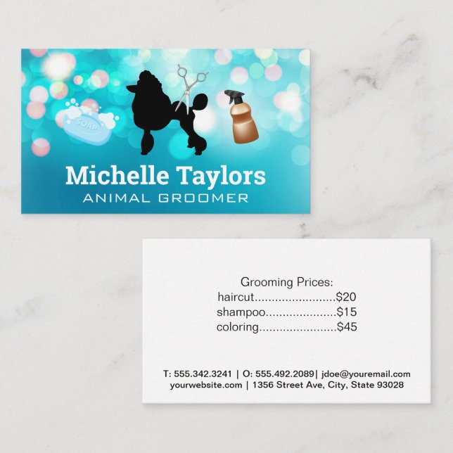 Poodle | Grooming Tools Business Card (Front/Back)