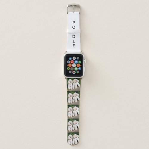 poodle group white apple watch band