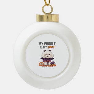 Poodle Halloween Costume My Poodle is My Boo Dog Ceramic Ball Christmas Ornament