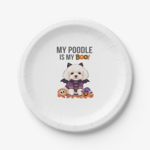Poodle Halloween Costume My Poodle is My Boo Dog Paper Plates