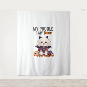 Poodle Halloween Costume My Poodle is My Boo Dog Tapestry