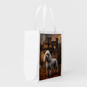 Poodle Halloween Scary Grocery Bag