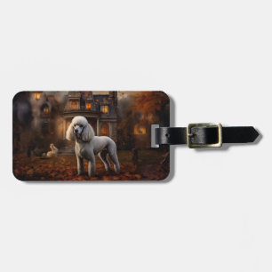 Poodle Halloween Scary Luggage Tag
