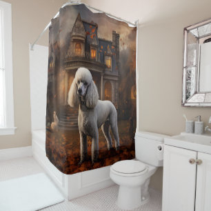 Poodle Halloween Scary Shower Curtain